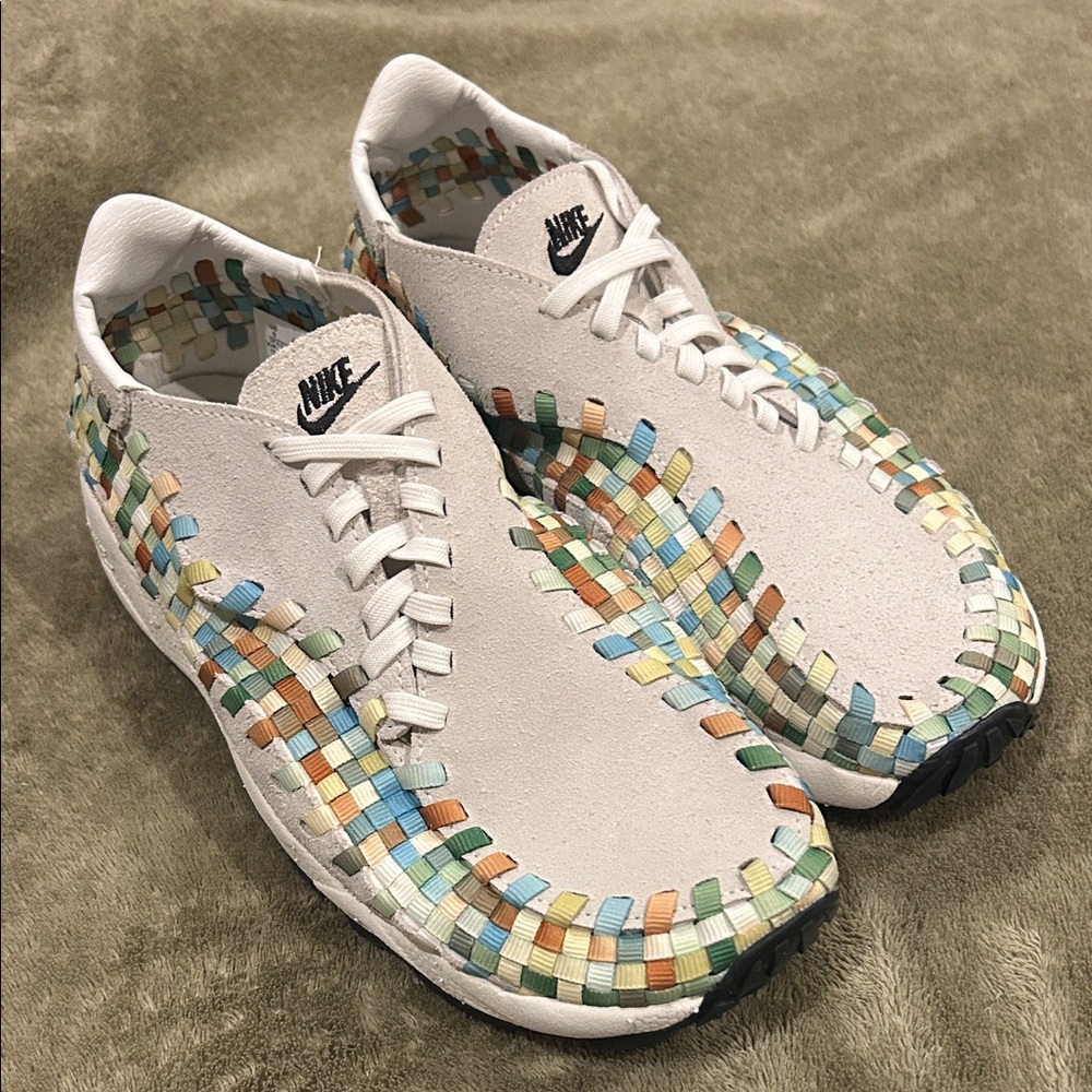New Nike Women's Air Footscape Woven "Rainbow" Shoes - Summit White